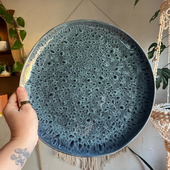IKEA Blue Reactive Glaze 12” Large Stoneware Serving Plate - Modern Unique - Picture 8 of 8